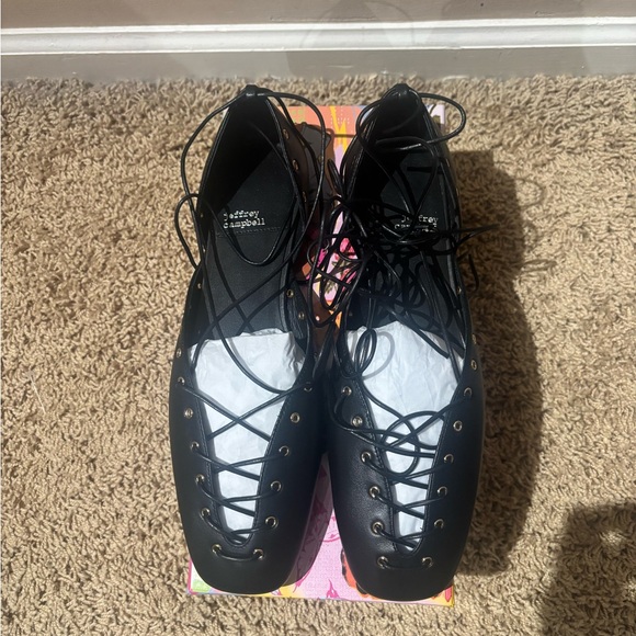 Jeffrey Campbell Corset Lace-Up Grommet Ballet Flats - Picture 4 of 6